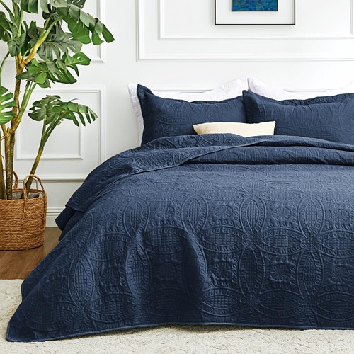 Twin quilt set navy blue - twin,